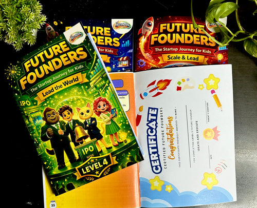 Future Founders™ – Complete 4 Level Kids Entrepreneurship Workbook Bundle | Level 1–4 | Business, Money & Leadership Skills for Kids (Age 7-14)